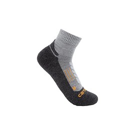 Carhartt Men's Midweight Synthetic-Merino Wool Blend Trail Crew Sock, Granite Heather, X-Large