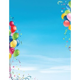 Great Papers! Balloons Everywhere Letterhead for Invitations, Announcements and Personal Messages, Printer Friendly 8.5" x 11", 50 Pack (2023062)