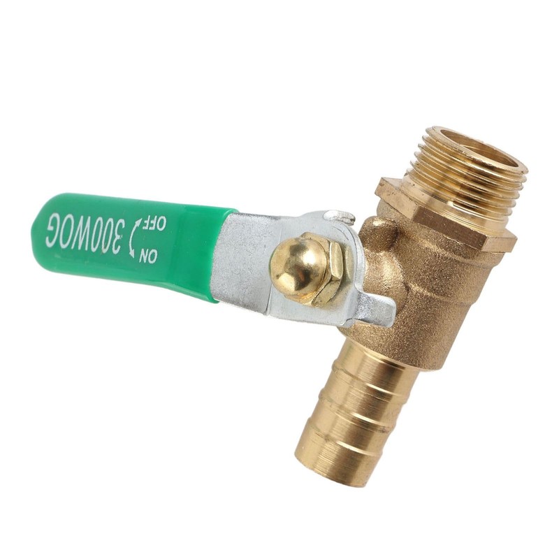 Brass Ball Valve with Thickened Hose and Green Lever Handle