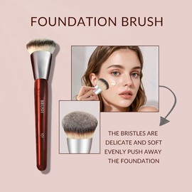 BK 101 Contoured Foundation Brush Makeup Brush Foundation Brush for Powder,Liquid or Cream Foundation Makeup Tools Soft Fiber Wool for Any Skin Type - Color: BK-507（Blush Brush）
