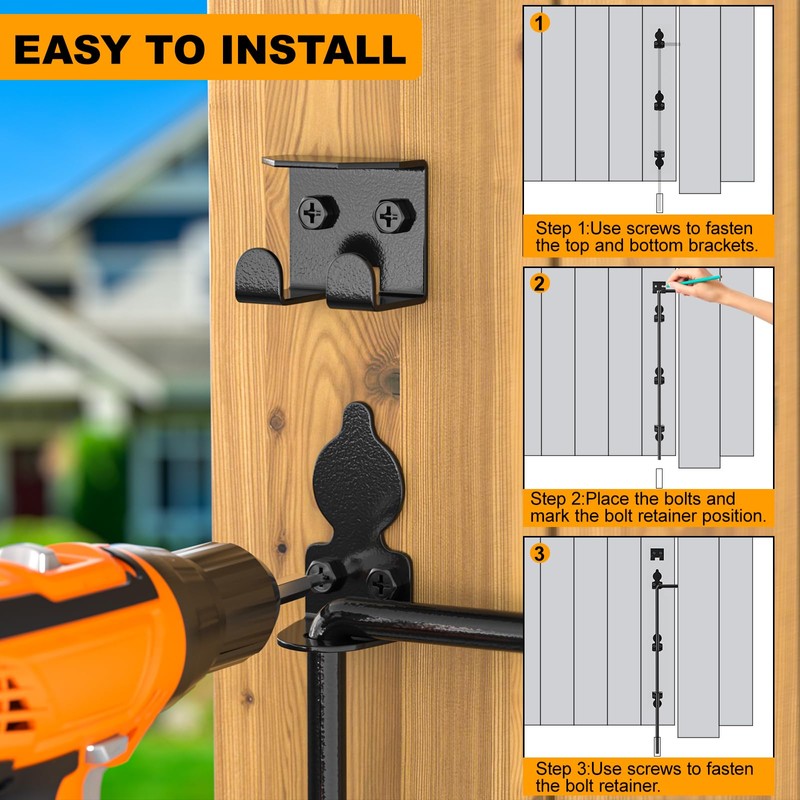 36" Cane Bolt Drop Rod for Gate, Heavy Duty Gate