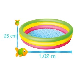 Alberca Inflable Infantil Bestway 1.02m Piscina Para Niños Color Verde/Amarillo/Rosa