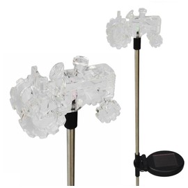 Ntertainment House Clear Acrylic Tractor Solar Yard Stick Color Change Lights