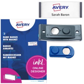 Pack of 20 - polar 30"color" magnetic name tags, including printing sheets