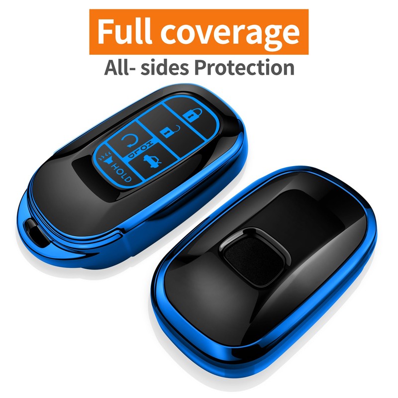 Sindeda for Honda Key Fob Cover with Keychain Soft Full