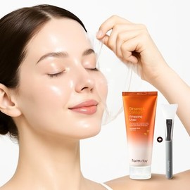 FARMSTAY Máscara de envoltura de colágeno de ginseng para piel de cristal, mascarilla hidratante con extracto de ginseng real, cuidado facial nocturno