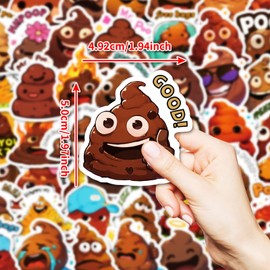 50 pcs, Spoof Poop Sticker, Funny Meme Stickers, Water Bottle Stickers for, Meme Sticker Pack, Funny Water Bottle