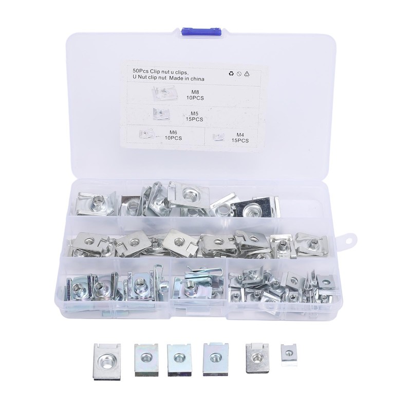 Car U Clips 50 Pcs Manganese U Shape Nuts Assortment