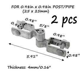 Semetall 1" x 1" Chain Link Fence Gate Post Hinge,Heavy Duty Gate Hinges with 1" Female Hinges(2 PCS) & 1" Male Hinges (2 PCS) Nut & Bolt Included,4mm Thickness