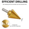 5PCS Titanium Step Drill Bit Set with 1 Automatic Center