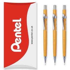 Pentel P200 Series Automatic Mechanical Pencil HB Pencils in Pillow Packaging (P209 (0.9mm) - Pack of 3