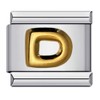 D Initial Letter Name Alphabet Gold Silver 9mm Italian Charm