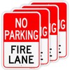 4 Pack Large No Parking Fire Lane Sign, 18"x 12"