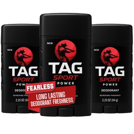 TAG Sport Deodorant Stick, Power Scent, 2.25 oz (Pack of 3)
