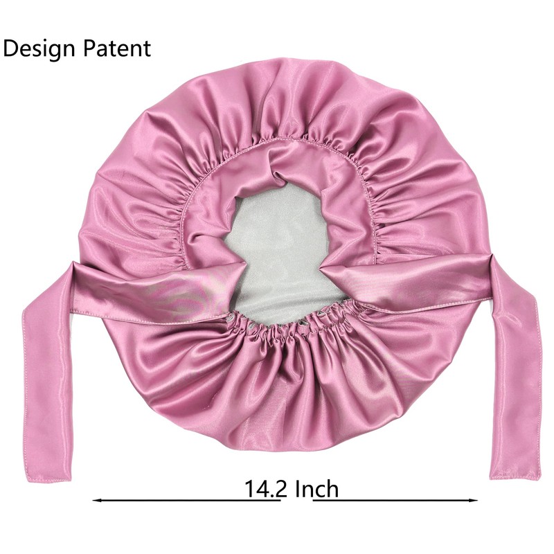 SENGTERM Silk Night Cap Women's Hair Satin Hat Wide Elastic