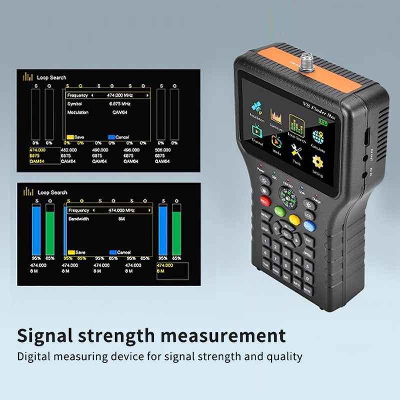 Satellite Finder with Compass Function 4000mAh 4.3in TFT LCD Display