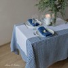 Linen & Cotton Gingham Tablecloth Estella - 100% Linen, White