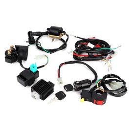 Dirt Bike Wiring Harness 125 ccm, Pitbike Wiring Harness 125 ccm, Electric Start Quad, 110 Pit Bike Electric Start Wiring Harness, Powersports Wiring Harness, Complete Start Engine Wiring Harness Kit for Modified