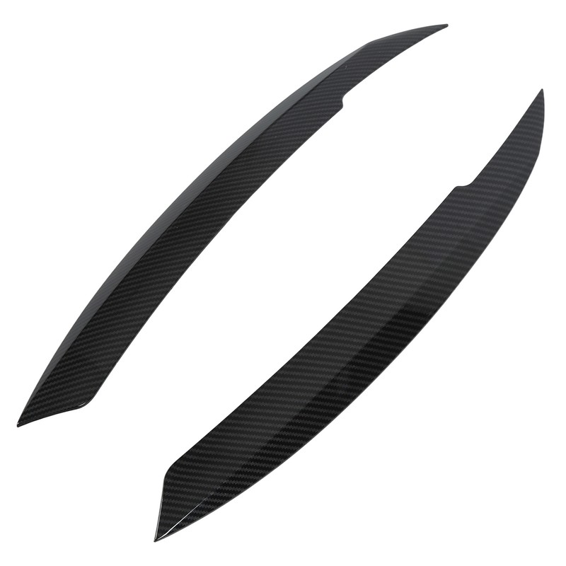 2PCS Car Headlight Eyebrows Carbon Fiber Style Left Right Replacement