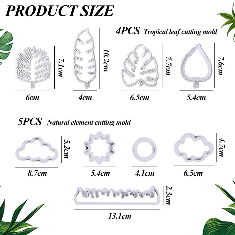 1 Set of Tropical Leaf Molds, 1 Set of Cloud
