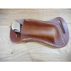 Cross Draw Buffalo leather knife sheath Golden Brown. fits a