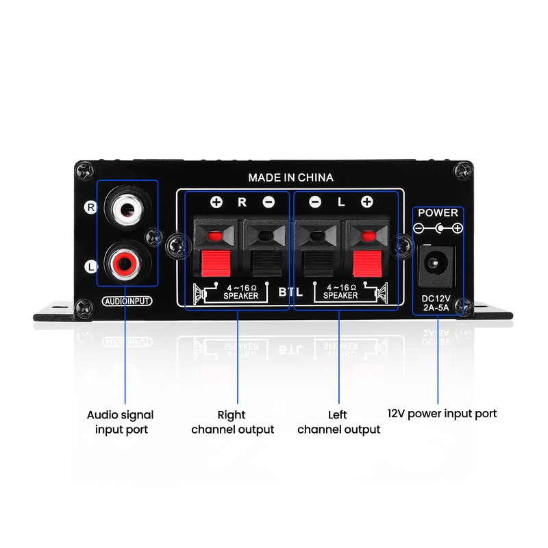 AK270 Mini Audio 2-Channel Stereo Power Amplifier Portable Sound Amplifier
