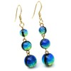 Gold Stone Luminous Keramarin Firefly Glass Earrings for Both Ears,