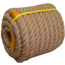 Twisted Manila Rope Natural Jute Rope (1.5 Inch x 50 Feet) Thick Hemp Rope for Docks, Railings, Climbing, Landscaping, Decorating