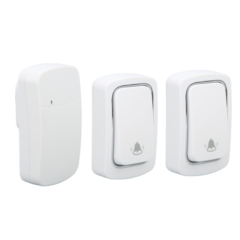 Self Powered Doorbell Set 2 Transmitter Long Range 38 Ringtones
