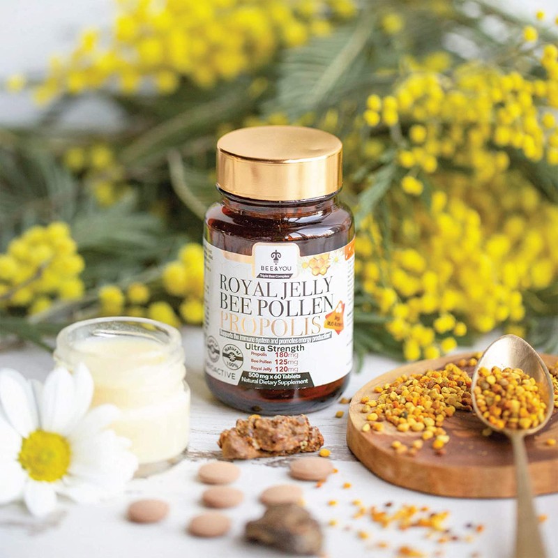 Bee&You Propolis, Royal Jelly, Flower Pollen Tablets 500 mg -