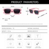 WDZAYXC Vintage Rectangular Sunglasses for Women Men Chunky Rectangle Sunglasses