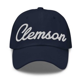 Clemson Baseball Cap Clemson Dad Hat Bold Baseball Script Michigan MI Hat Embroidered Souvenir Gift Navy