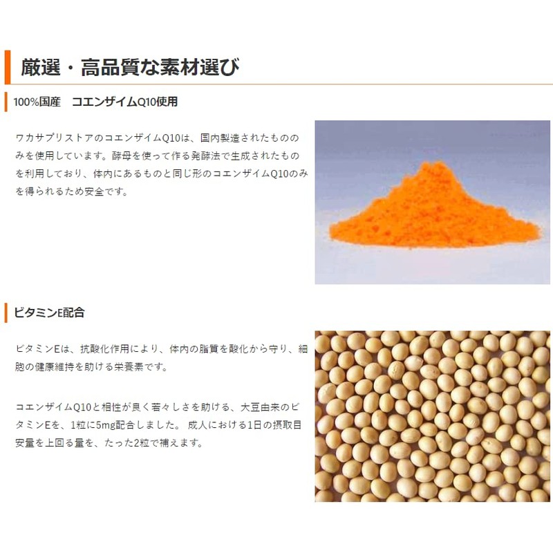 【ワカサプリ】コエンザイムQ10 120粒 1日摂取目安の100mgを2粒で 身体への吸収性を追求 サプリメント