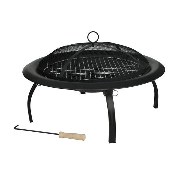 Fire Sense 60873 Fire Pit Portable Folding Round Steel with