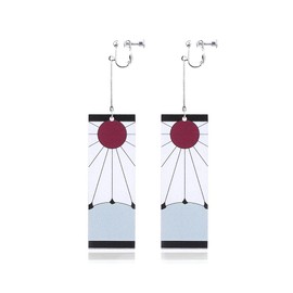 Demon Slayer Tanjiro Earrings Kamado Tanjirou's Hanafuda Earrings Anime Earrings for Men Women