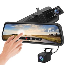 Aokiinn Mirror Dash Cam Backup Streaming Camera AKT-800 | 1080P HD 9.3" IPS Touch Screen Dual Lens | Smart Rear View Mirror Night Vision | Real-time Auto Recording