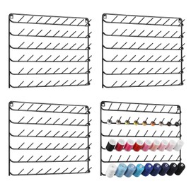 Thread Holder Wall 54 Spools Sewing Thread Rack Wall Mount Embroidery Spool Organizer Metal Sewing Thread Organizer with Hanging Tools for Quilting Braiding Hair Black 4 Pack