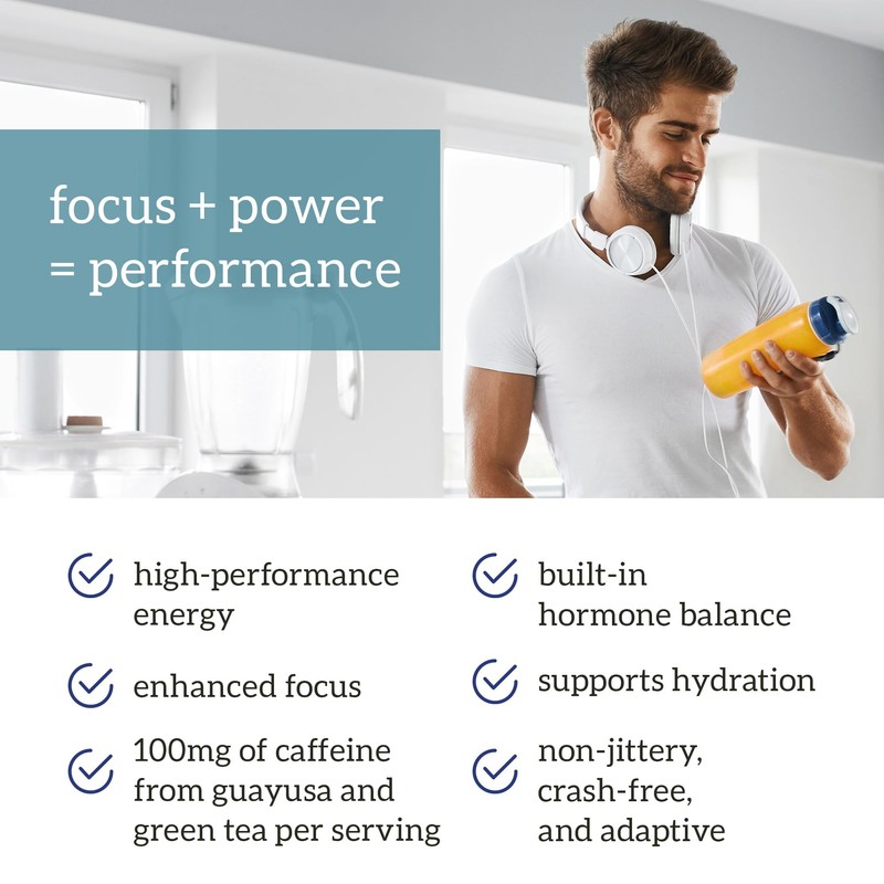 Organifi Peak Power, Pre Workout Powder to Support Hydration, with