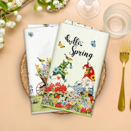 Arquiel Kitchen Towels Set of 2, Tea Towels Soft 100% Microfibre Gnome Kitchen Towel Set Super Absorbent Thick High-Quality Kitchen Drying Towel Bar Towels 40 x 60 cm