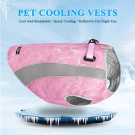Dog Cooling Coat, Summer Puppy Cooling Vest with Sun Protection, Evaporative Cooling - Safe, Effective, Breathable Mesh Ice Vest with Adjustable Zip and Reflective Cooling Jacket, XL