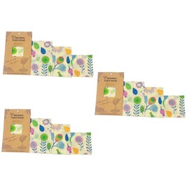 Healvian 9pcs Beeswax Food Wraps Organic Cotton Reusable Food Preservation Cloths for Home Kitchen Packing for Fruits and Bread