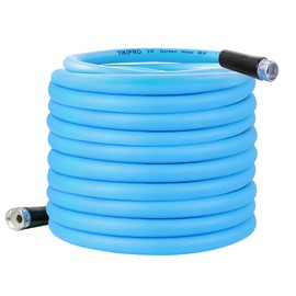 YIKIPRO Garden Hose 5/8 in. x 100 ft, Flexible Water Hose, Heavy Duty Rubber Hose Leakproof, All-Weather Flexibility for Lawn & Garden, Pink