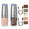 SANOVIO Gravity Electric Salt and Pepper Grinder Set, USB-C Rechargeable,