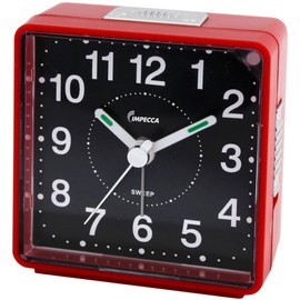 Impecca WAT2810R Travel Alarm Clock Sweep Movement Red