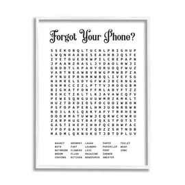 Stupell Industries Phone Crossword Puzzle Bathroom Word Design 11 x 14