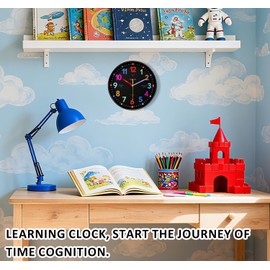 Reloj de pared moderno de 8 pulgadas, funciona con pilas, silencioso, sin tictac, pequeño reloj analógico negro