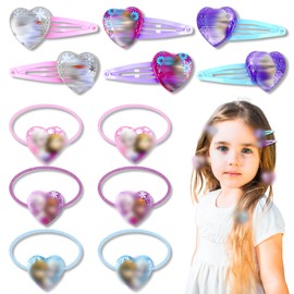 Girls' Hair Clips, Set of 12 Hair Accessories, Hair Clips with Elastic Hair Ring, Cartoon Mouse, Birthday Decoration, Children's Hair Bows, Hair Pins, Gifts, Hair Clip Accessories for the Girls