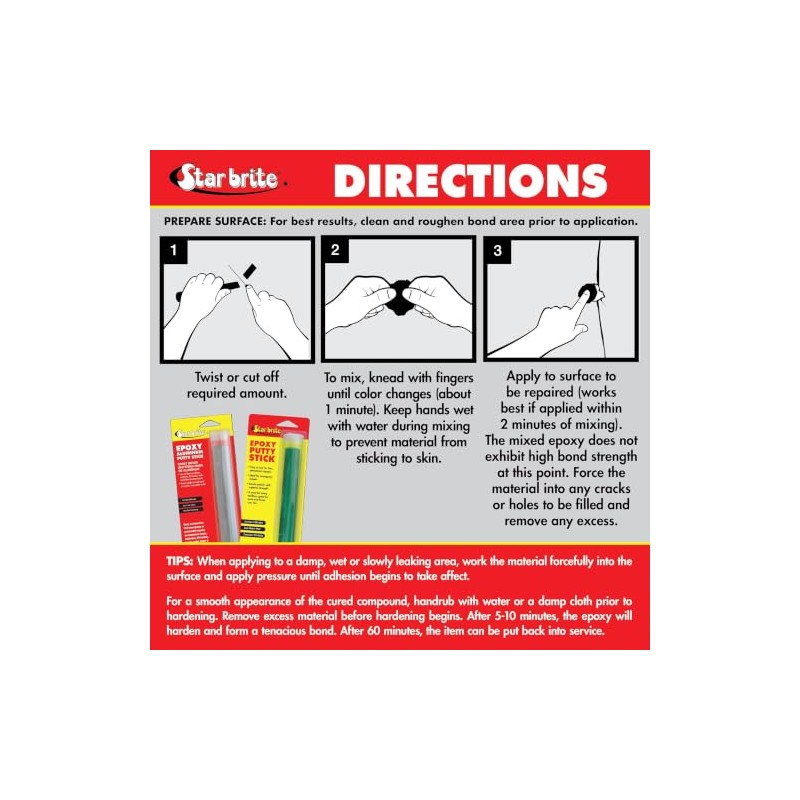 Star Brite Masilla epoxi de 4 onzas – Reparaciones rápidas