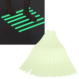 24 Cintas Antideslizantes Fluorescentes Verdes para Exteriores para Escaleras, Cinta Antideslizante con Rayas que Brillan en la Oscuridad para Interiores y Exteriores, 2x38cm