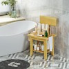 ETECHMART Bamboo Shower Bench with Back and Soap Dish, 2-Tier